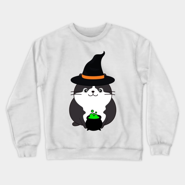 Funny fat cat is wearing a witch costume Crewneck Sweatshirt by Pet Station